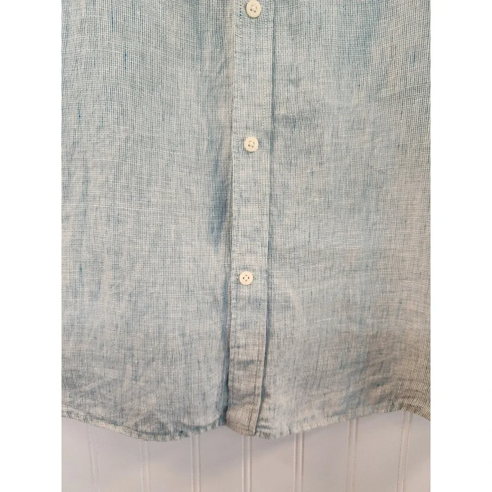 Banana Republic Light Blue 100% Linen‎ Shirt Mens XL  Long Sleeve Button Down